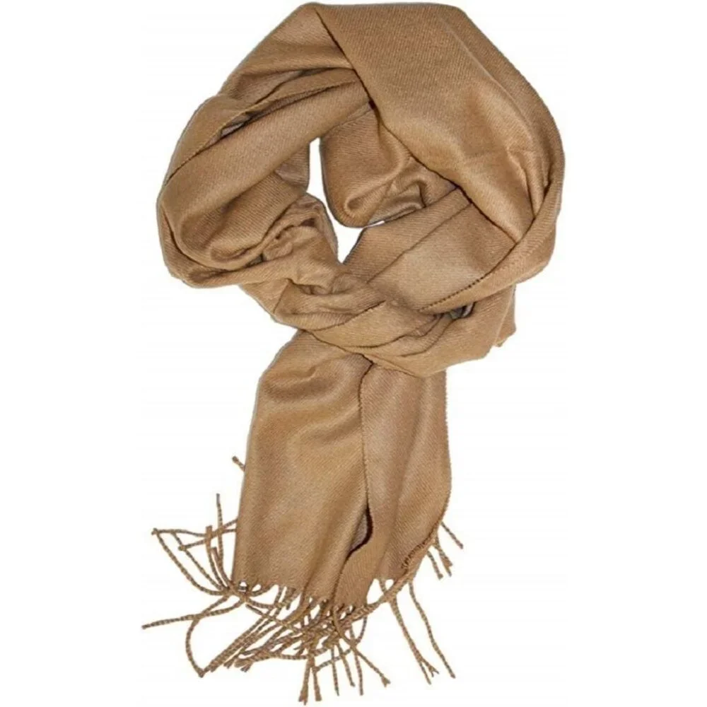 Women's Camel Super Soft Classic Cashmere Feel Winter Scarf Outerwear
